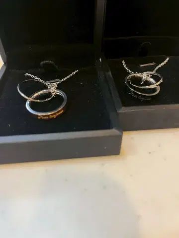 페어 목걸이 실버 블랙 기프트 박스 선물