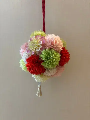 태슬 달린 조화 꽃볼 시치고산, 웨딩 일본풍