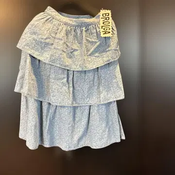 h&m BROIGA 플레어 스커트 블루 꽃무늬 40