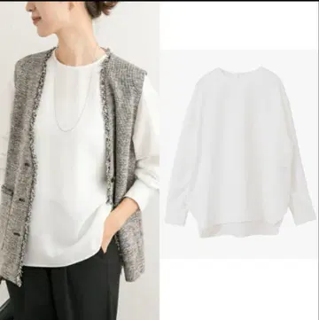 URBAN RESEARCH DOORS 조젯 크루넥 블라우스