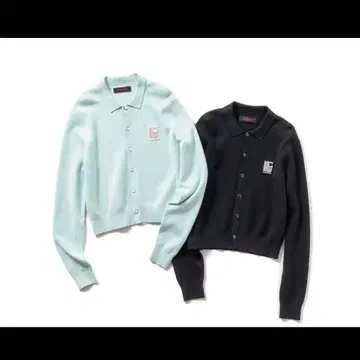 투모로우랜드 CABaN 코튼 캐시미어 펄 로고 폴로 가디건