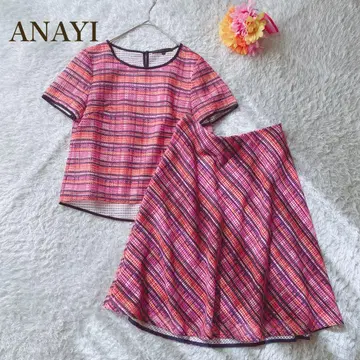 ANAYI 아나이 [ M ] 핑크 계열 스트라이프 셋업 화려함