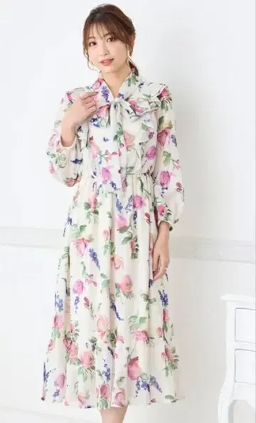 플라워 프린트 원피스 사이즈 46