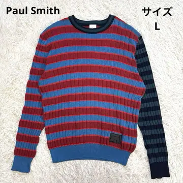 [ 미사용에 가까운 ] Paul Smith 니트 보더 절개 L