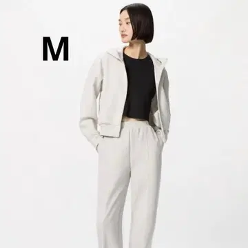 유니클로 드라이 맨투맨 풀 집업 후드티 라이트 그레이