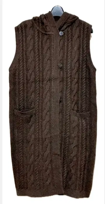 유명 제조사 신상 최고급 야크털 100% 케이블 짜임 후디 베스트, 조끼