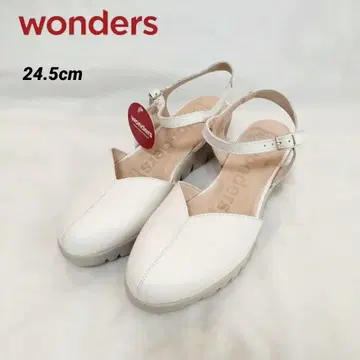 새상품 wonders 원더스 컴포트 샌들 가죽 화이트 24.5cm