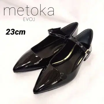 새상품 EVOLmetoka 블랙 스틸레토 에나멜 23cm