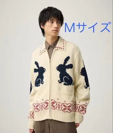 미사용 새상품 GU by rokh 풀 집업 니트 자켓 M 사이즈