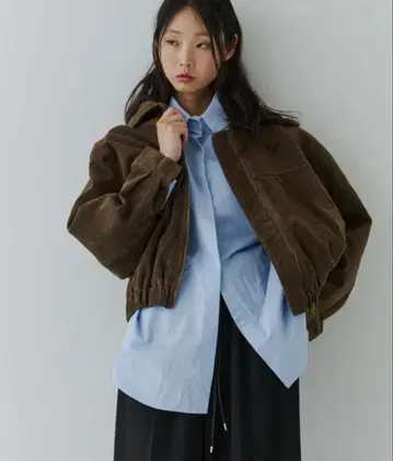 NUJOH 소프트 스웨이드 블루종 자켓