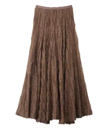 [COCODEAL] 새상품 웨이브 플러피 플레어 스커트 브라운 M