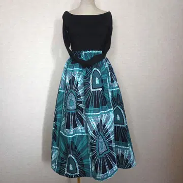 아프리카 천 롱 스커트