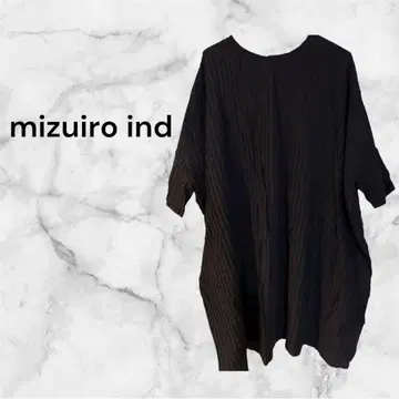 mizuiro ind 반팔 원피스 핀턱 원피스 코튼 100%