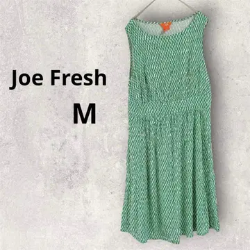 Joe Fresh [ M ] 그린 화이트 올 패턴 슬리브리스 원피스