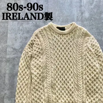 [ 80's-90 s ] 아일랜드제 아란 니트 피셔맨 니트