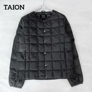 TAION 체온 노카라 퀼팅 다운 자켓 M 사이즈 카키
