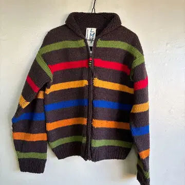 LMH 컬러풀 스트라이프 카우친 니트