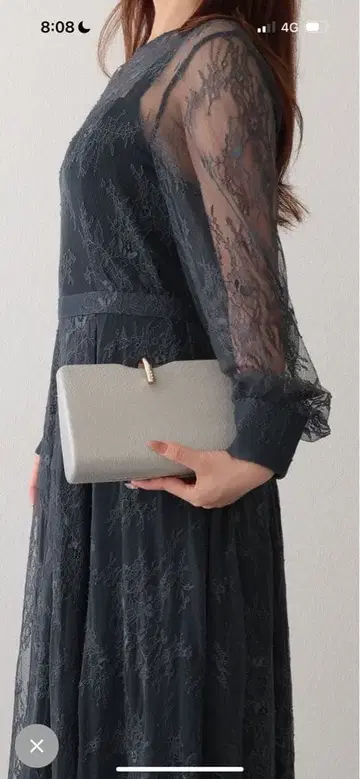 실버 2WAY 스퀘어 파티 백