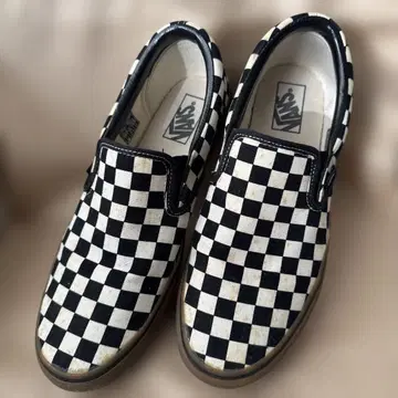 VANS 슬립온 체크 무늬 깃발 27.5cm 스테디셀러 모델