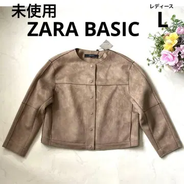 미사용 ZARA 자라 여성용 L 노카라 스웨이드 자켓 아우터