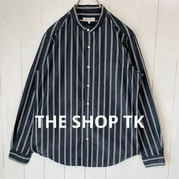더 샵 티케이 밴드 카라 스트라이프 셔츠 L 사이즈