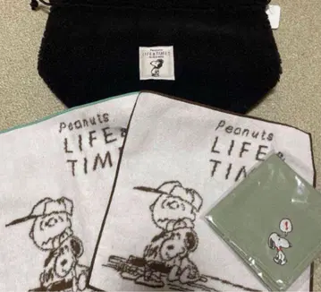 SNOOPY 플리스 파우치와 타월 세트