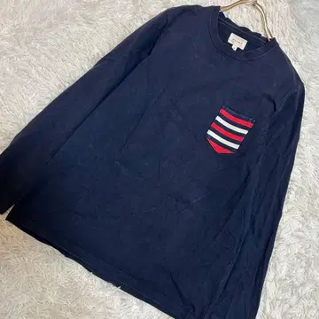 BEAMS 롱 T 네이비 M