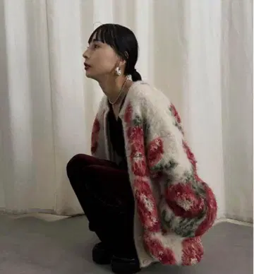 VERONICAJACQUARDKNIT 가디건 화이트