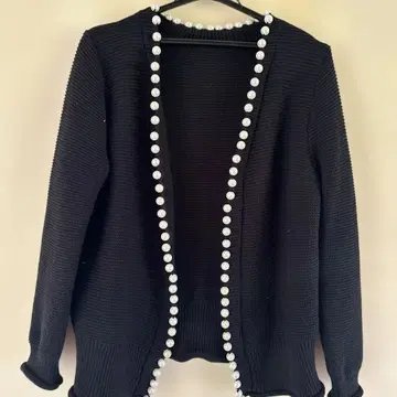 펄 장식 가디건