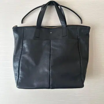 안야 힌드마치 NEVIS ZIPPED 가죽 토트백 블랙