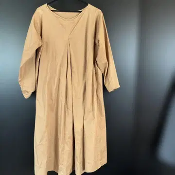 니코앤드 황토색 베이지 턱 셔츠 원피스