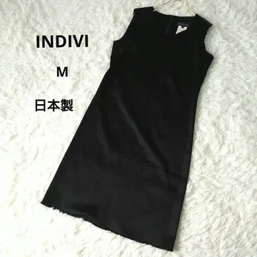 INDIVI 블랙 슬리브리스 드레스 38/M 일본제 경사용