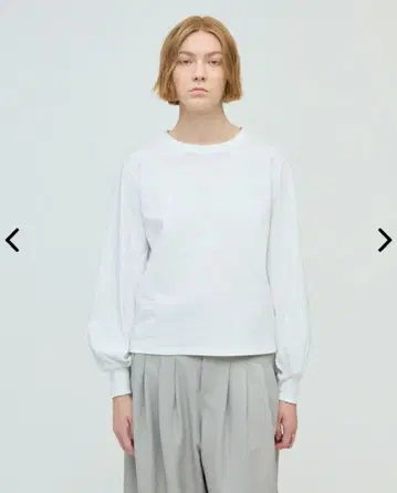 미즈이로 인드 퍼프 슬리브 롱 T 화이트