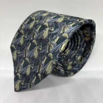 [컨디션 최상] Dominique France 꽃무늬 실크 넥타이