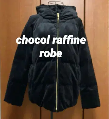 컨디션 최상 쇼콜라피네 로브 벨벳 후드 부착 패딩 자켓