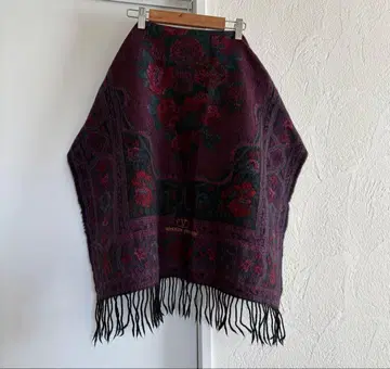 빈티지 쇼와 레트로 구제 의류 클래시컬 빈티지 플라워 머플러 숄