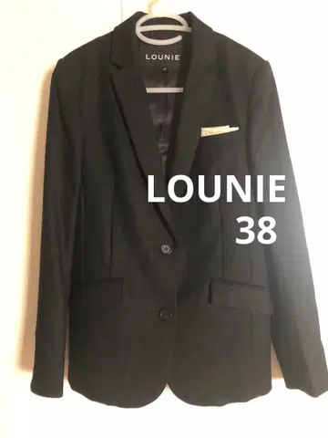 루니 울 테일러드 자켓 포켓 치프 포함 블랙 38