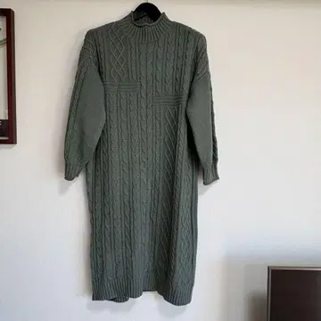 AS KNOW AS plus 케이블 짜임 니트 원피스