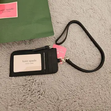 케이트 스페이드 블랙 카드 케이스 패스 케이스 LANYARD