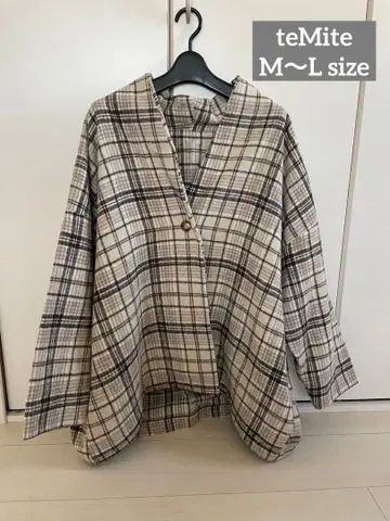 [ teMite ] 체크 미들 가운 코트