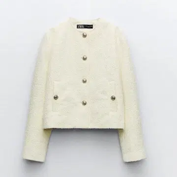 ZARA 아이보리 노카라 자켓 S