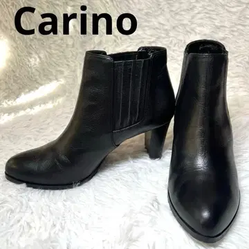 미사용급 Carino 카리노 사이드 고어 부츠 블랙 23.5cm