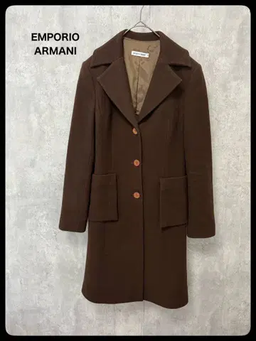 # EMPORIO ARMANI 브라운 테일러드 자켓 롱 코트