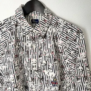 새상품급 go slow caravan 애니멀 스트라이프 셔츠 화이트