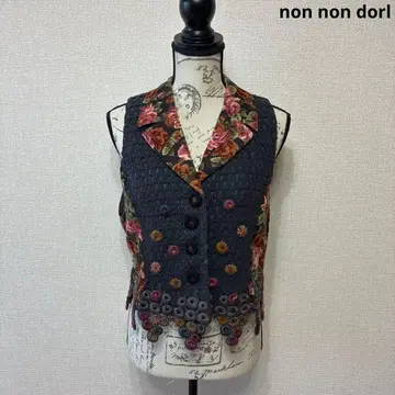 non non dorl 디자인 베스트 장미 무늬 자수 레트로 무슈 사카키