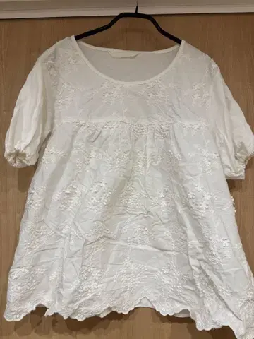 핑크하우스 레이스 상의 티셔츠 반팔