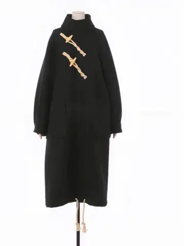 더플 롱 코트 블랙