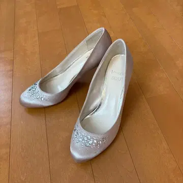 비쥬 장식 핑크 하이힐 약 8cm