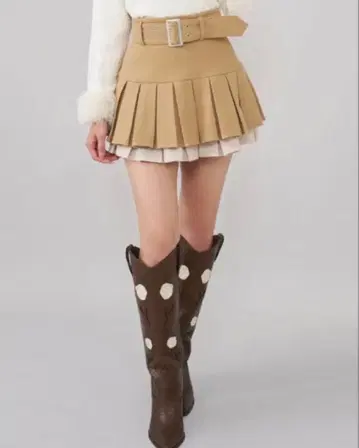 Darich 다리치 더블 플리츠 미니 스커트