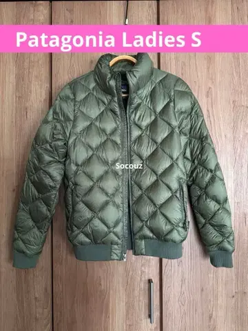 새상품급 patagonia 다운 자켓 ladies S 올리브 그린